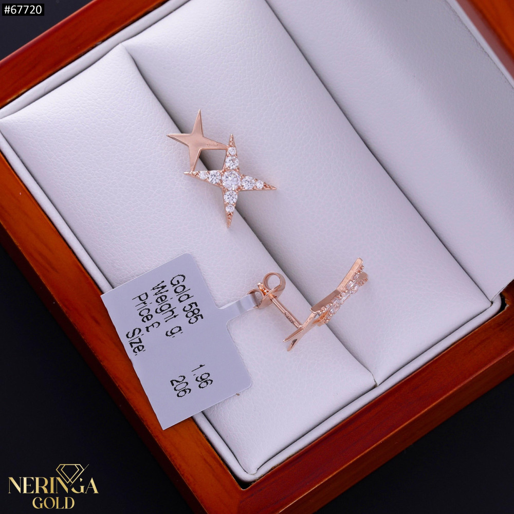 Rose gold stud earrings #67720