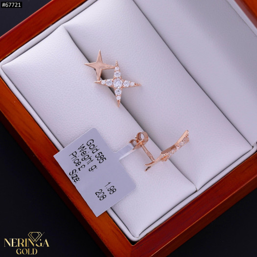Rose gold stud earrings #67721