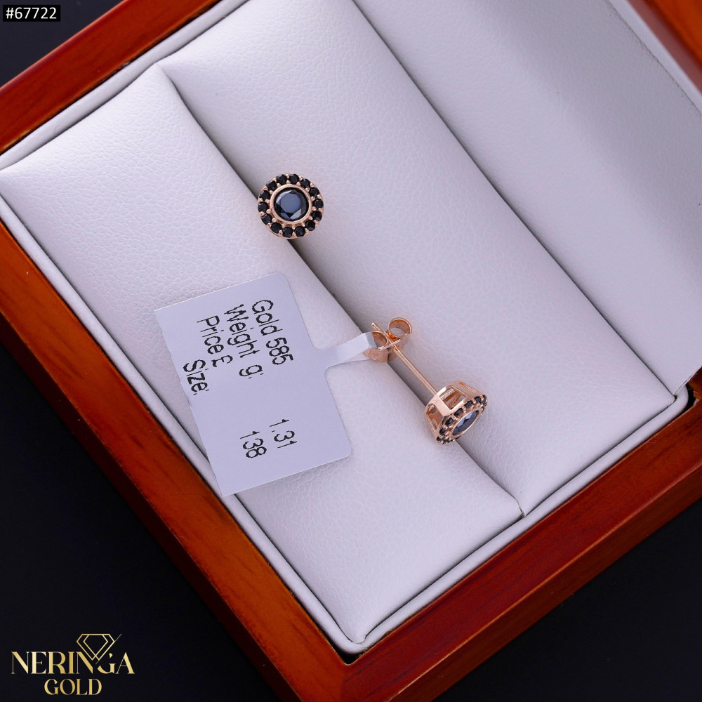 Rose gold stud earrings #67722