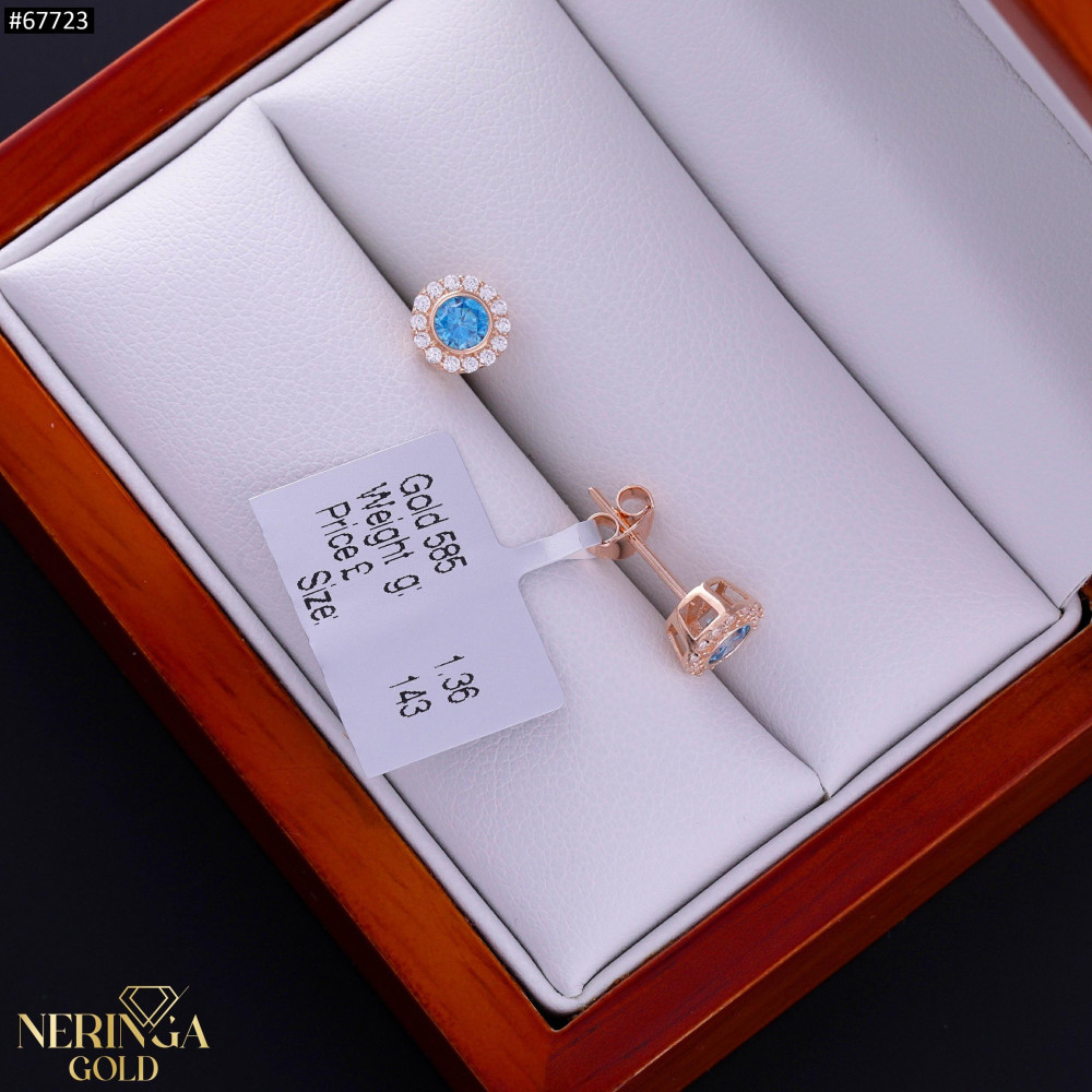 Rose gold stud earrings #67723