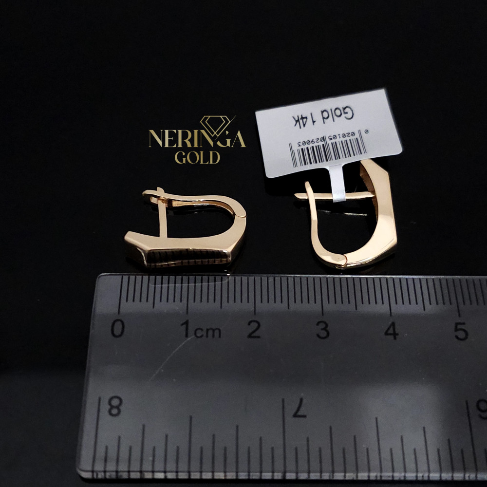 Rose gold english lock earrings #67767