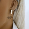 Rose gold english lock earrings #67767
