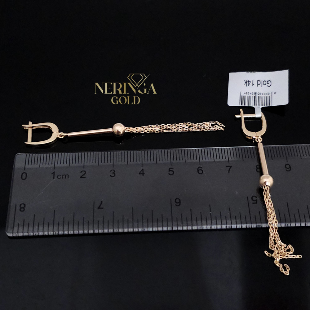 Rose gold english lock earrings #67821