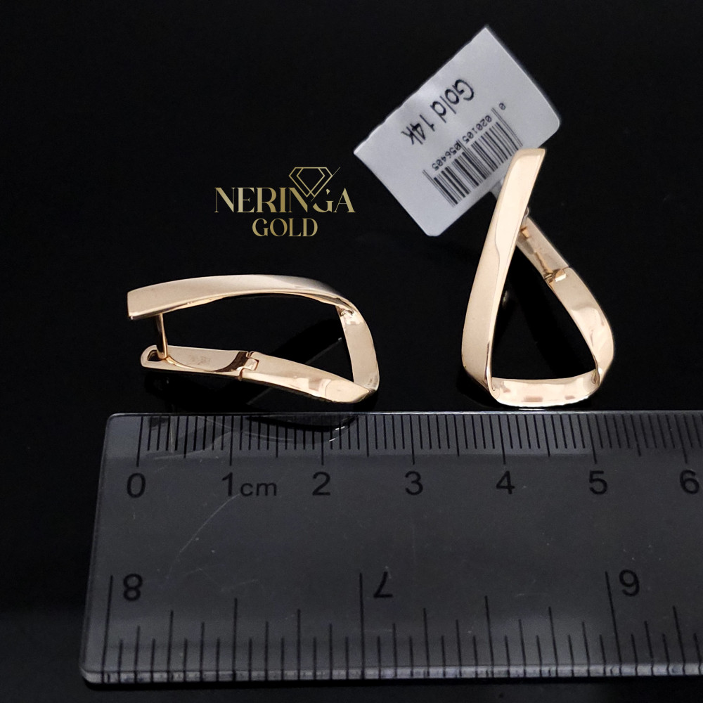 Rose gold english lock earrings #67774