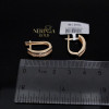 Rose gold english lock earrings #67816