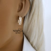 Rose gold english lock earrings #67816