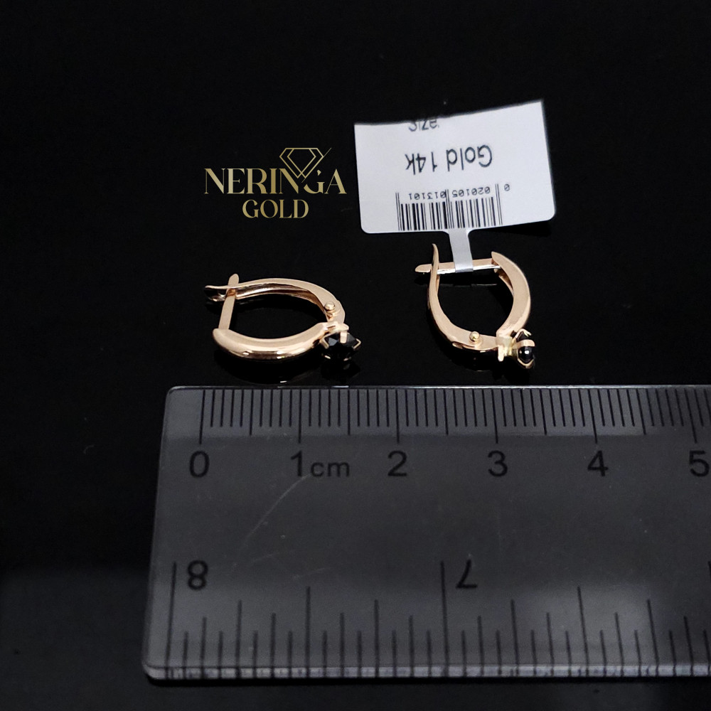 Rose gold english lock earrings #67820