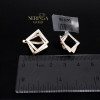 White rose gold english lock earrings #67776