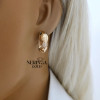 Rose gold english lock earrings #67822