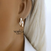 Rose gold english lock earrings #67772