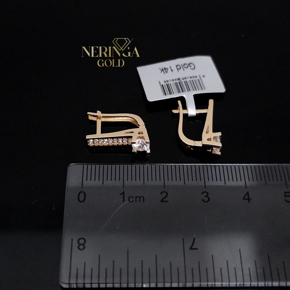 Rose gold english lock earrings #67769