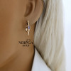 Rose gold english lock earrings #67773