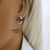 Rose gold english lock earrings #67812
