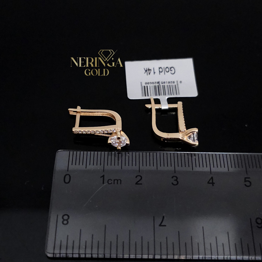 Rose gold english lock earrings #67771