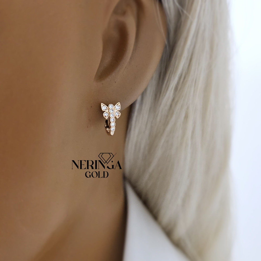 Rose gold children earrings #67836
