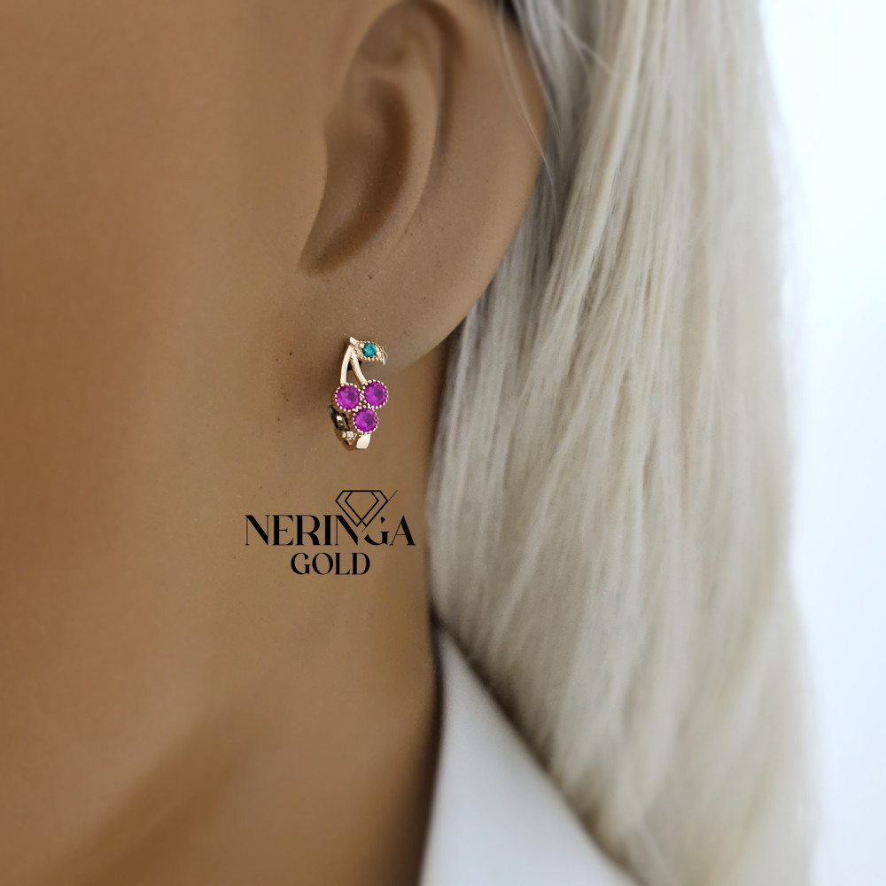 Rose gold children earrings #67839