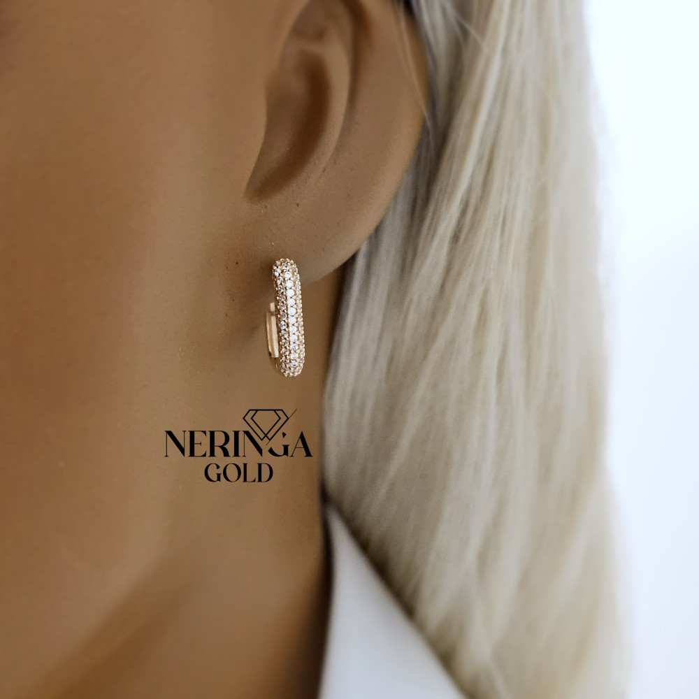 Rose gold earring #67827