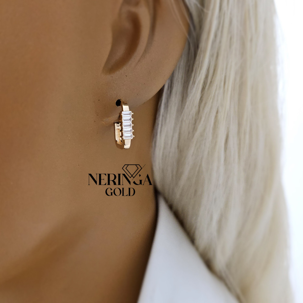 Rose gold earring #67826