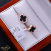 Rose gold english lock earrings #67747