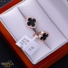 Rose gold english lock earrings #67748