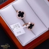 Rose gold english lock earrings #67749