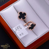 Rose gold english lock earrings #67754