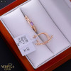 Rose gold english lock earrings #67773