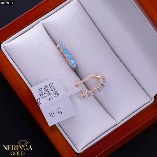 Rose gold english lock earrings #67813