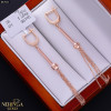 Rose gold english lock earrings #67821