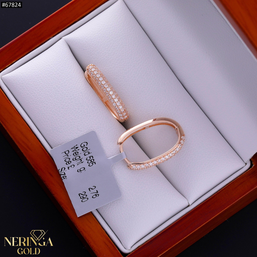 Rose gold earring #67824