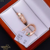 Rose gold english lock earrings #67822