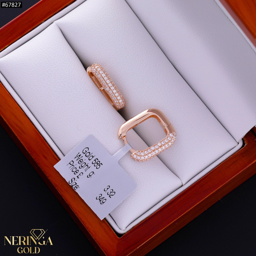 Rose gold earring #67827