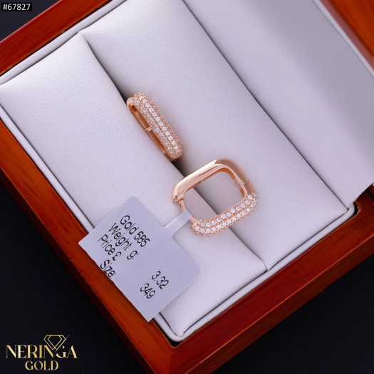 Rose gold earring #67827