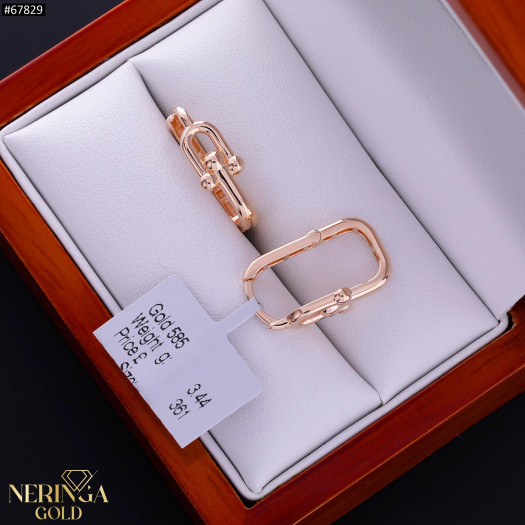 Rose gold earring #67829