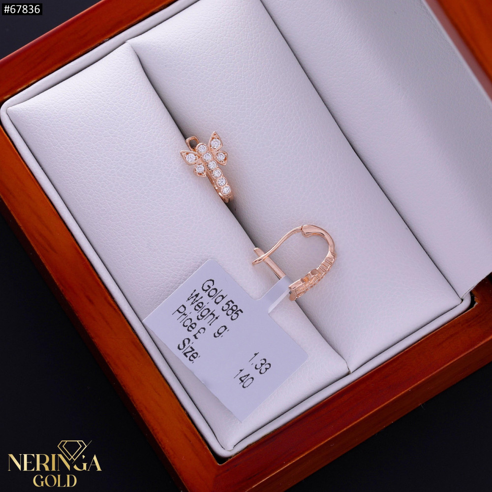 Rose gold children earrings #67836