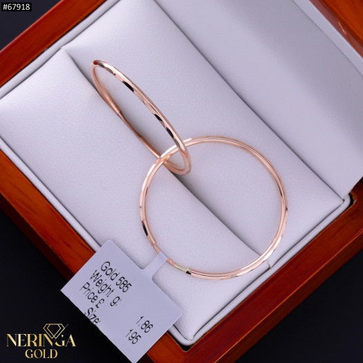 Rose gold hoop earrings #67918