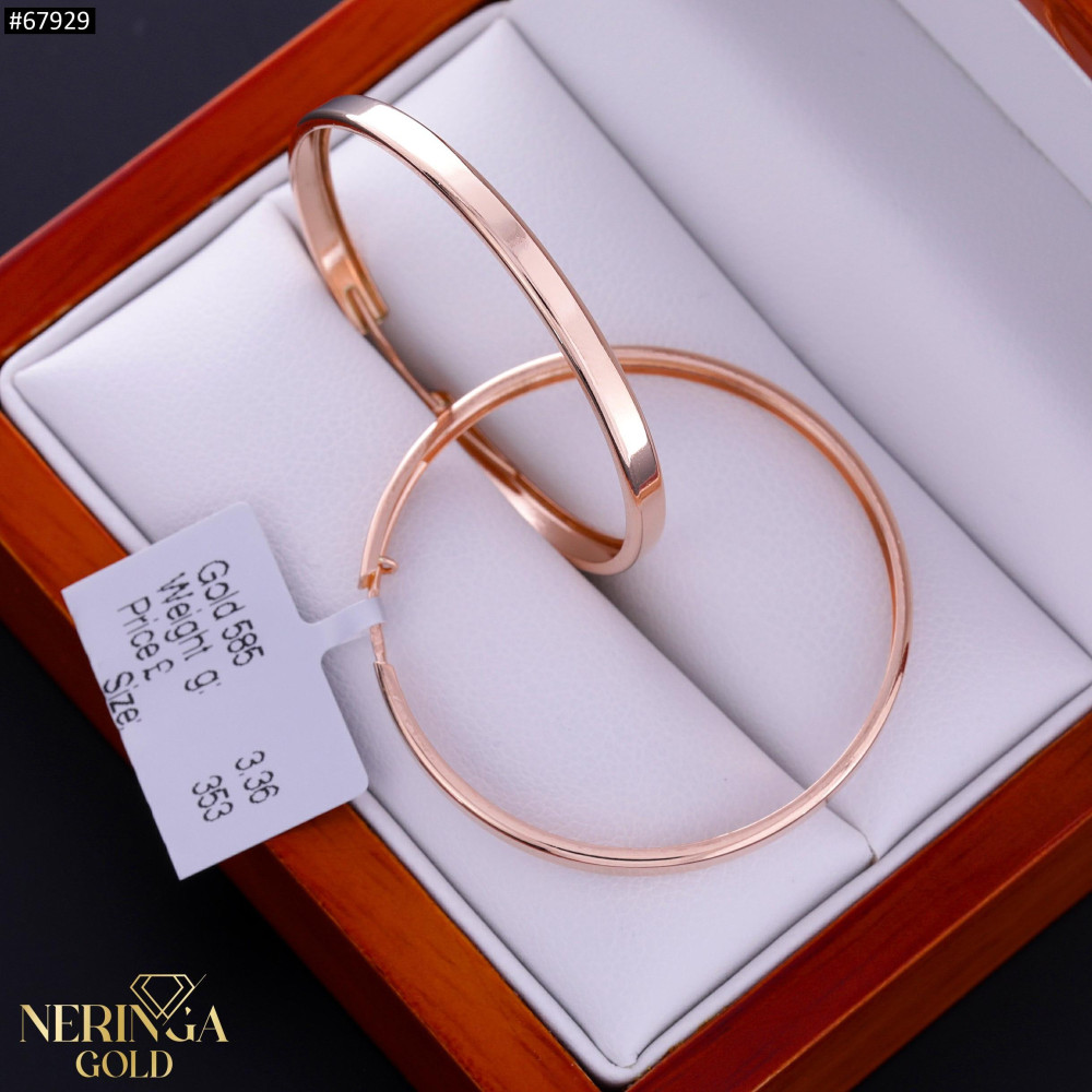 Rose gold hoop earrings #67929