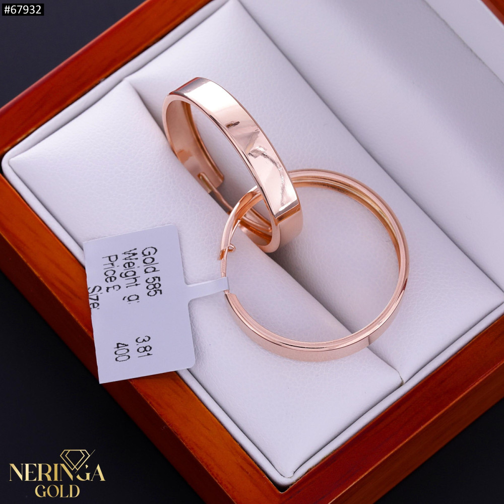 Rose gold hoop earrings #67932