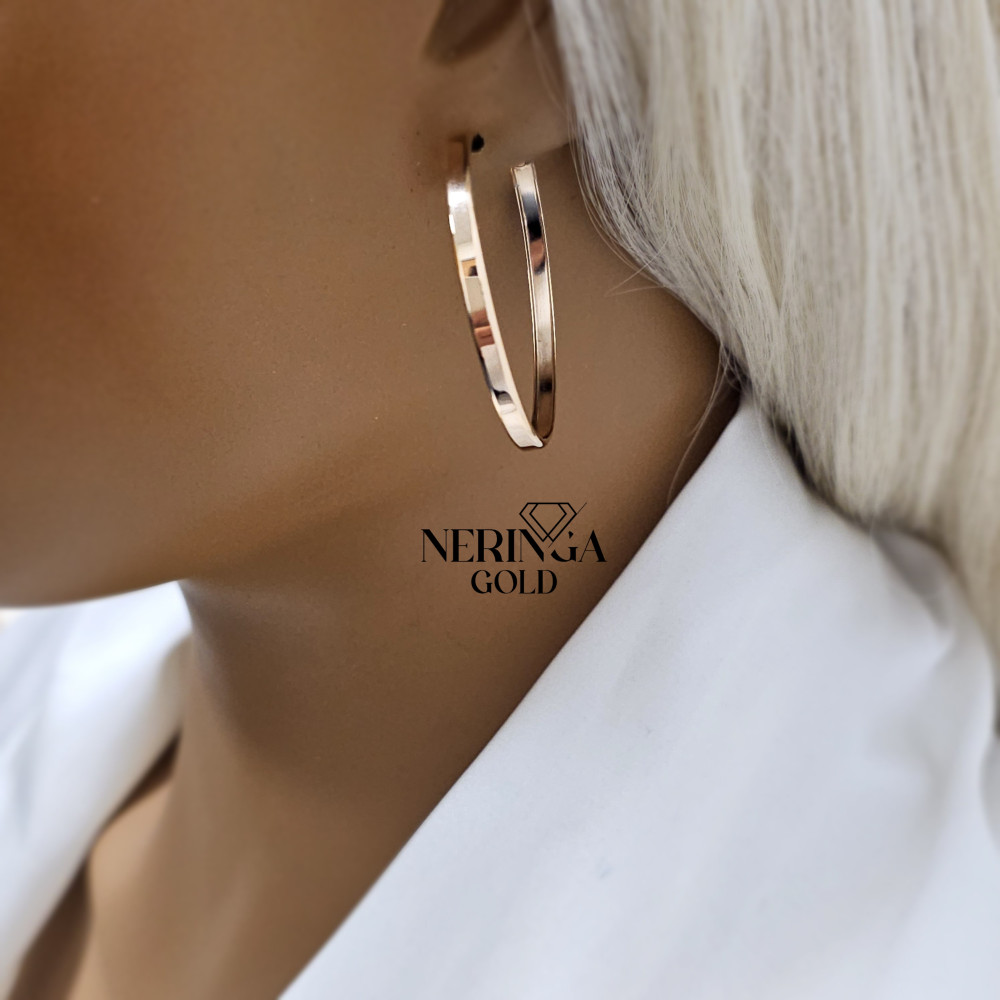 Rose gold hoop earrings #67929