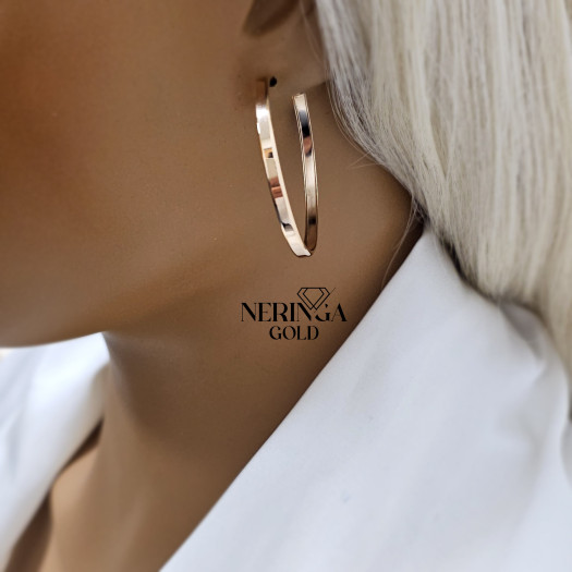 Rose gold hoop earrings #67929