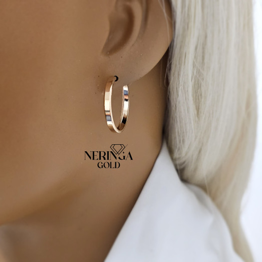 Rose gold hoop earrings #67924