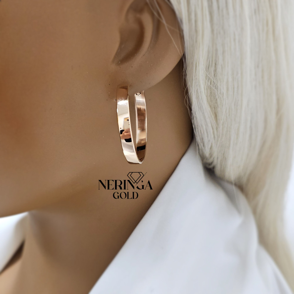 Rose gold hoop earrings #67933