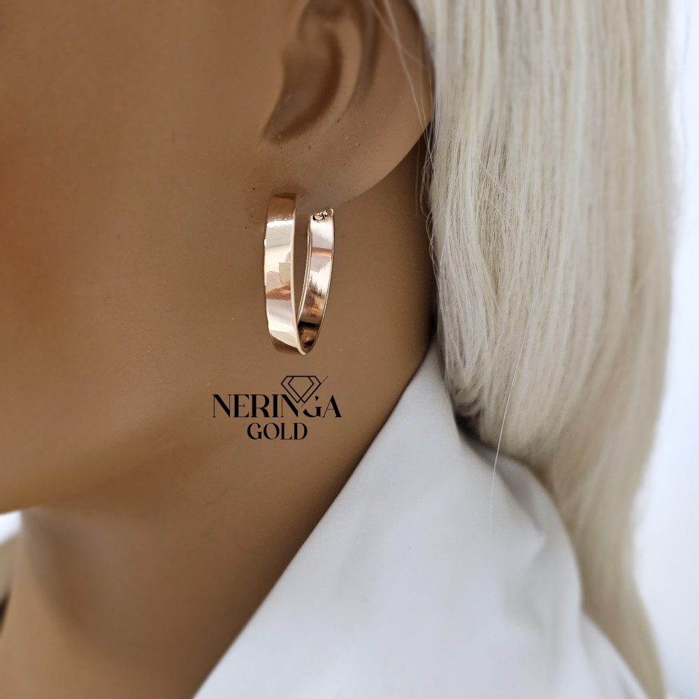 Rose gold hoop earrings #67932