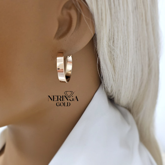 Rose gold hoop earrings #67931