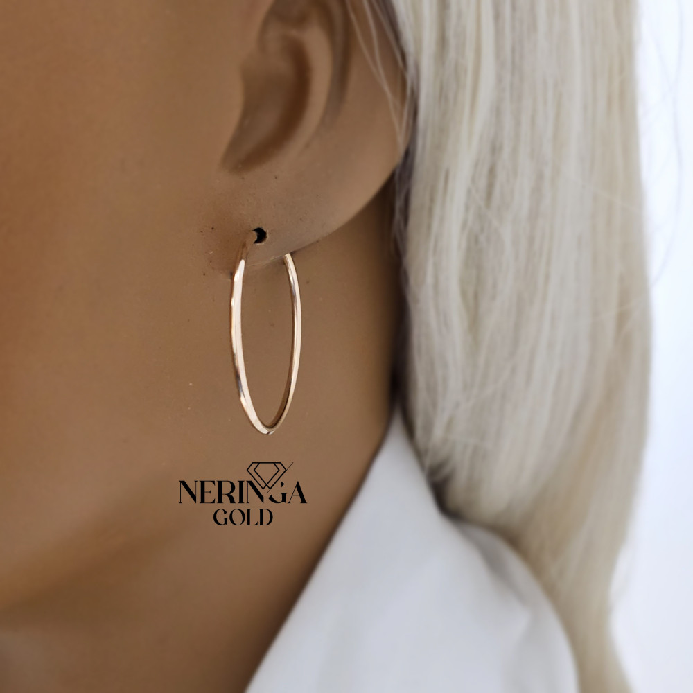 Rose gold hoop earrings #67919