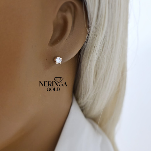 Rose gold stud earrings #67962