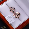 Rose gold english lock earrings #67875