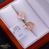 Rose gold english lock earrings #67877