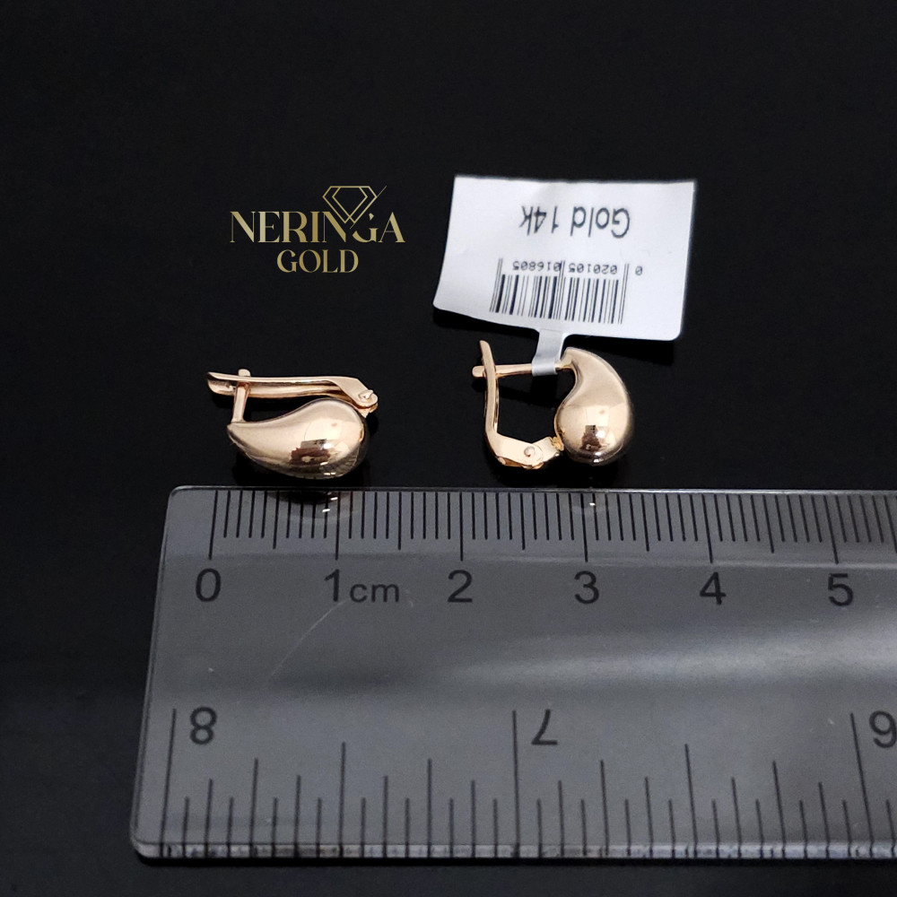 Rose gold english lock earrings #68039