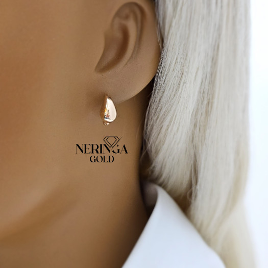 Rose gold english lock earrings #68039